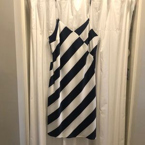 Navy/ white striped dress Banana Republic 14